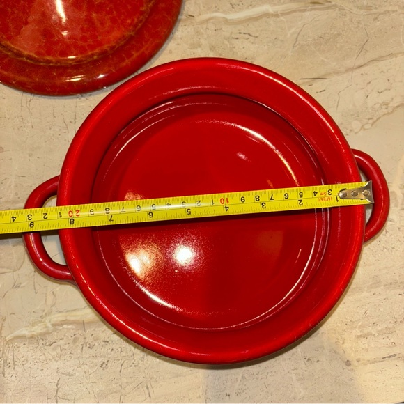 De Silva Italy Large Baking Casserole Dish Red Terracotta Pot with Lid - Picture 11 of 15